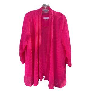 Allison Daley Women's Casual Set Cardigan & Tank Top Size 2X